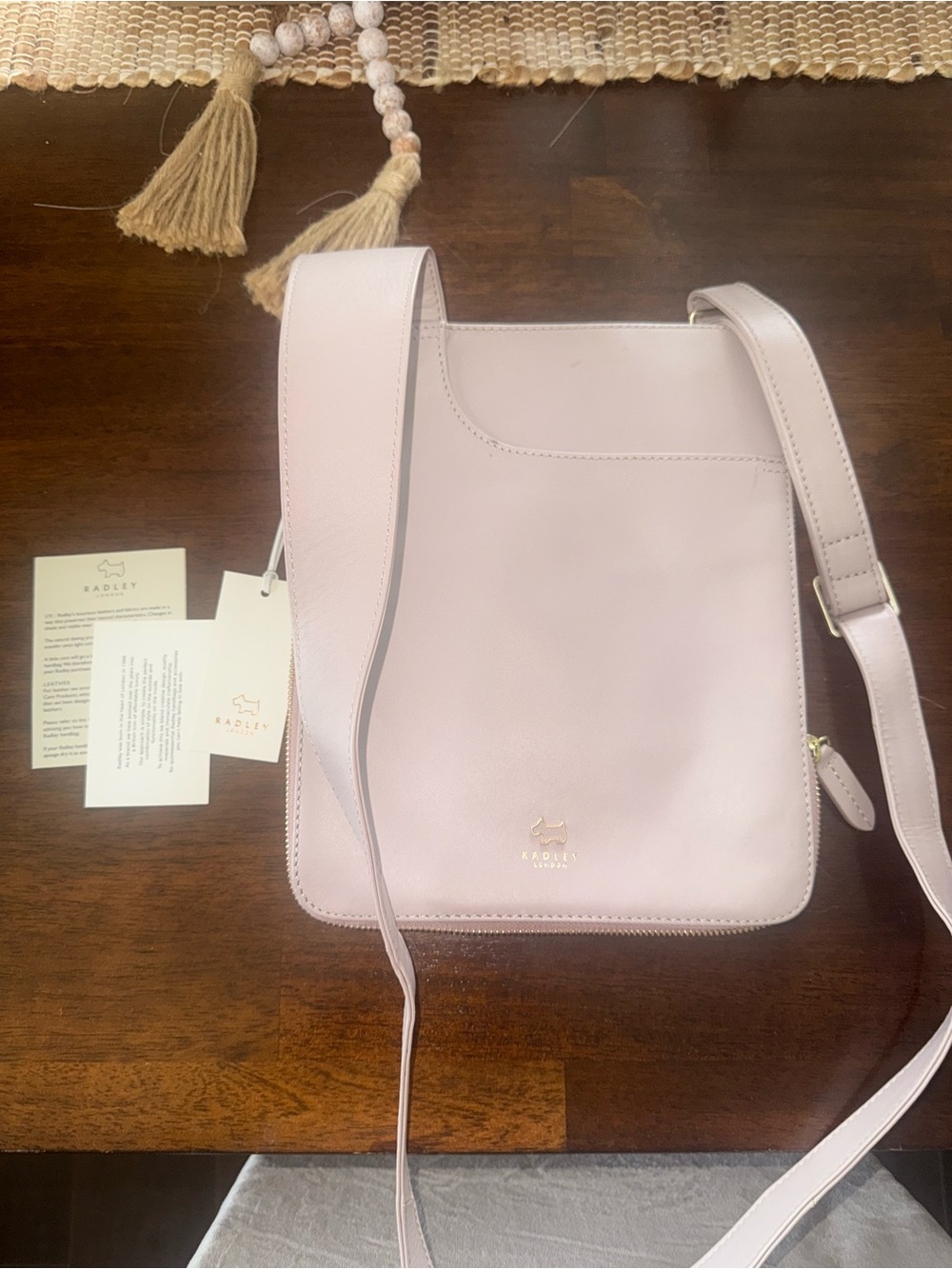 RADLEY LONDON Pale Pink Leather Crossbody Bag